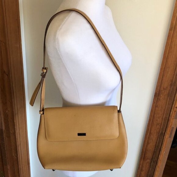 OROTON SYDNEY Camel Leather Saddlebag Vintage Shoulder Bag - Picture 1 of 17